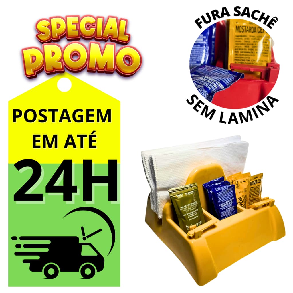 5 Porta Guardanapo e Sachê com Cortador Cores Pratico Bares e Restaurantes