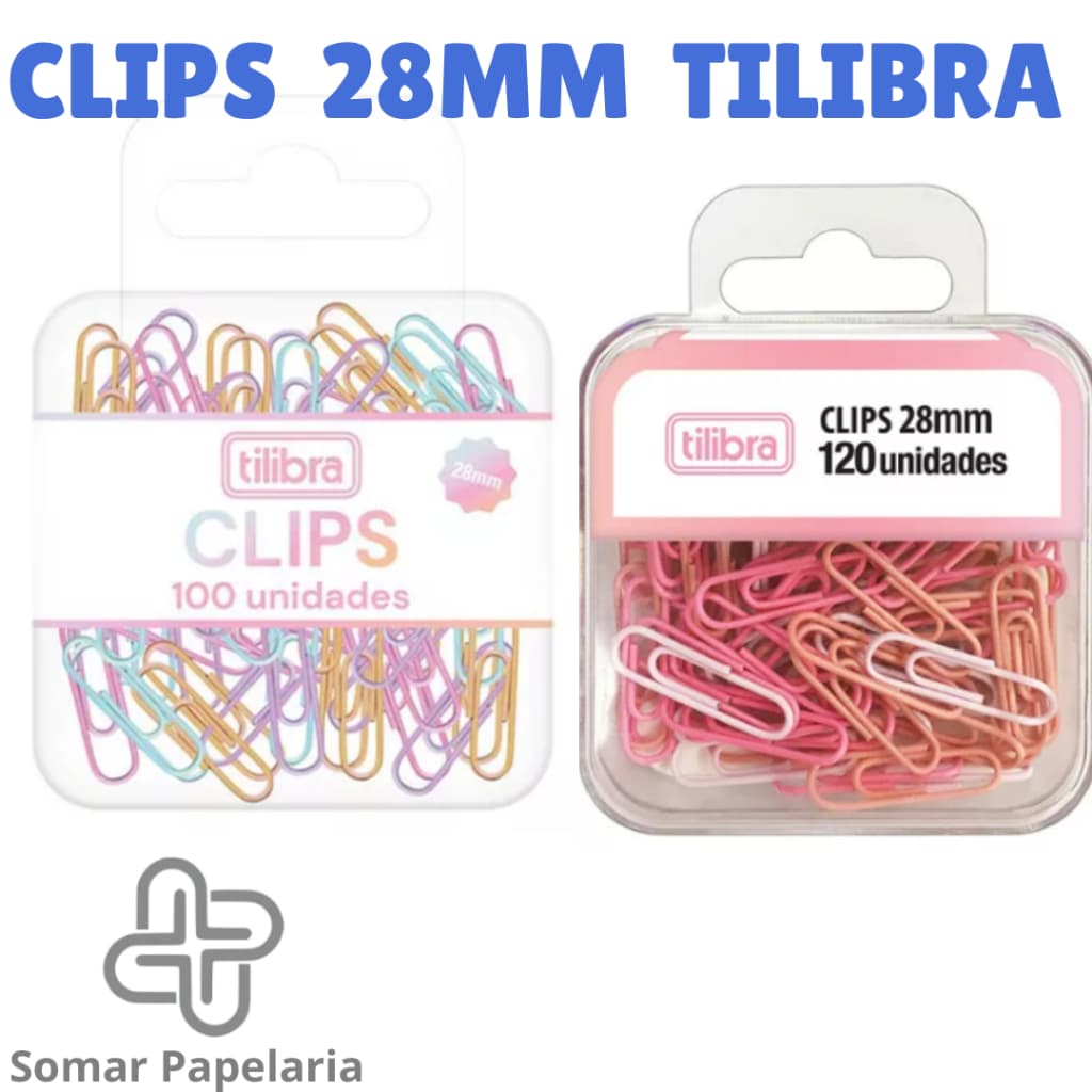 Clips Tilibra 28mm - Rosa Glitter Dourado Rose Gold
