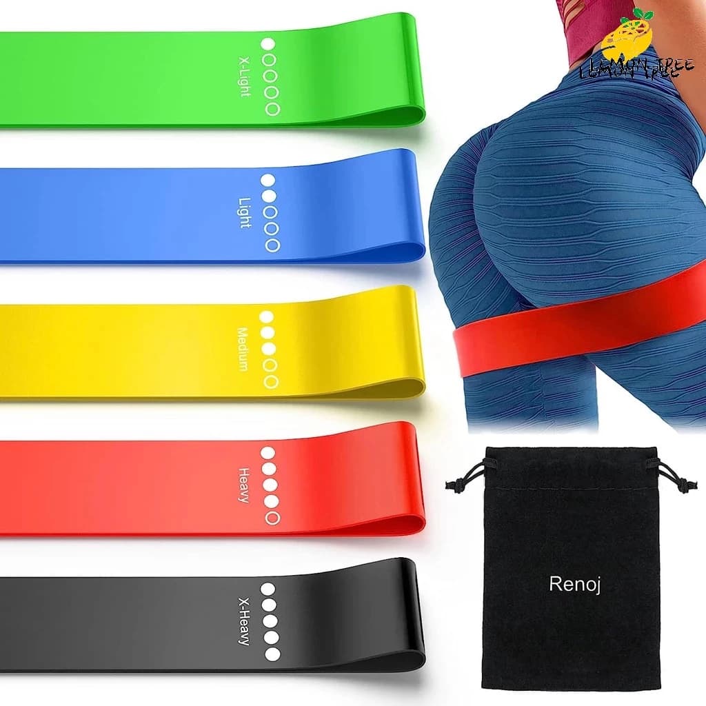 kit 5 Faixas Elástica de Resistência para yoga Pilates Treino Academia Disponível