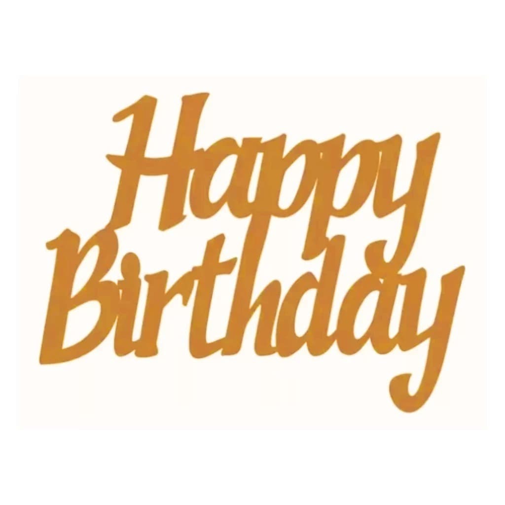 Palavras em MDF plaquinha decorativas aniversário happy birthday decoração PRATA ou DOURADO