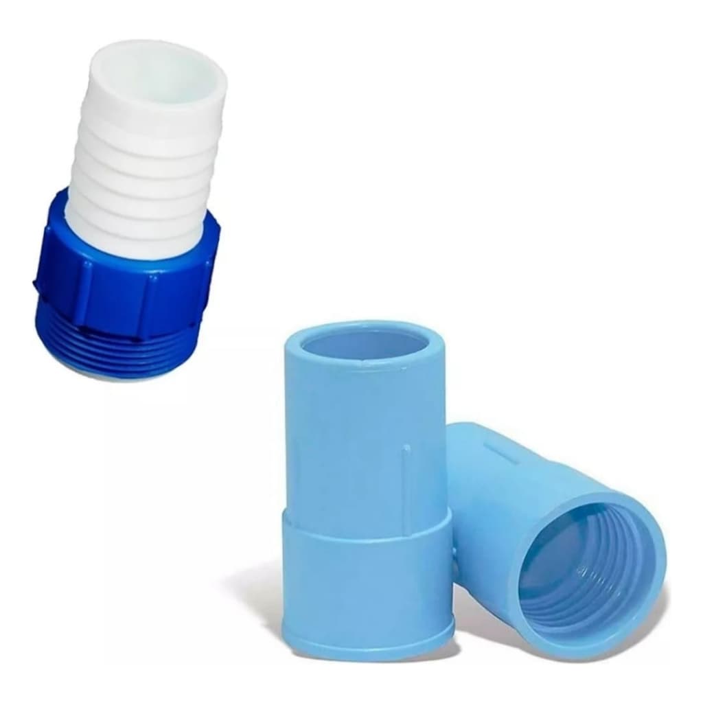 Kit com Adaptador + 2 Ponteiras Para Mangueira De Piscina