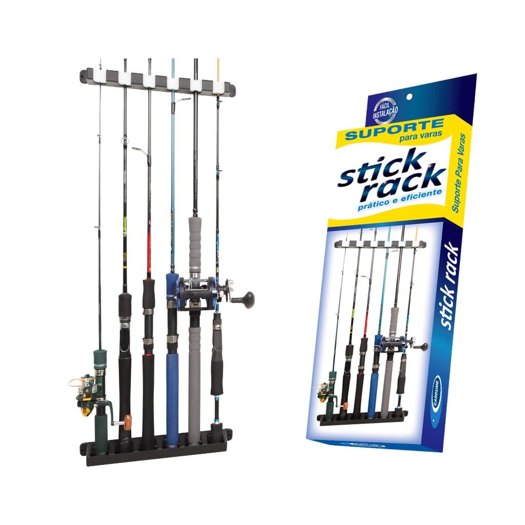 Suporte Parede 6 Varas Stick Rack Molinete Carretilha