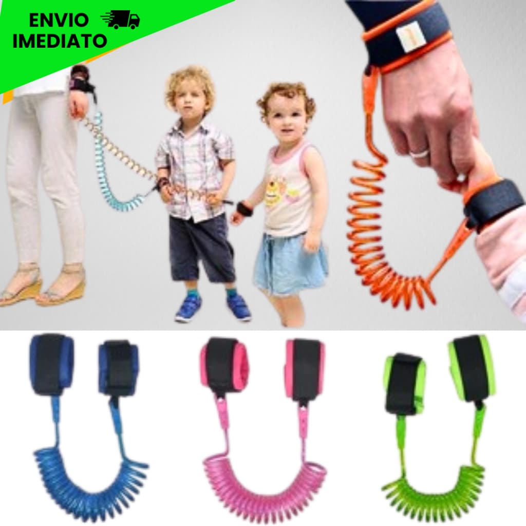 Pulseira de Segurança Infantil c/ Cordão Guia De Pulso Anti Perdido Criança Bebê Até 10 Anos
