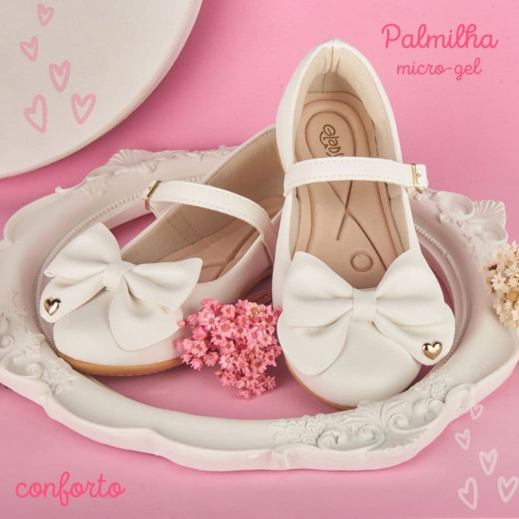 Sapatilha  Feminina Batizado Flexível Confortável Lançamento Original Glady Joy