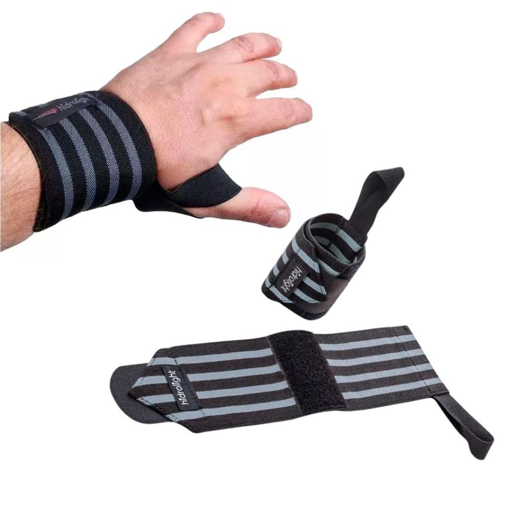 Munhequeira Protetor De Punho Profissional Crossfit e Academia Elastico Cinza Estreito EL18C