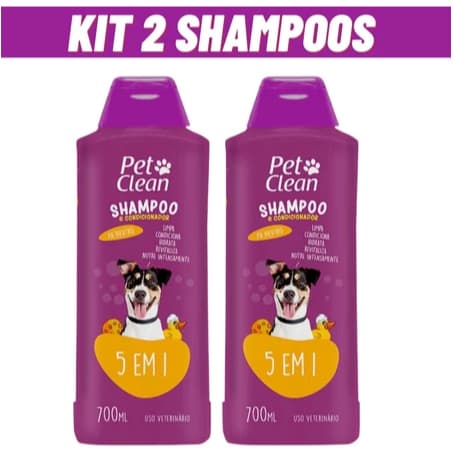 Combo 2 Shampoo e Condicionador Pet Clean 1,4L para Cães e Gatos