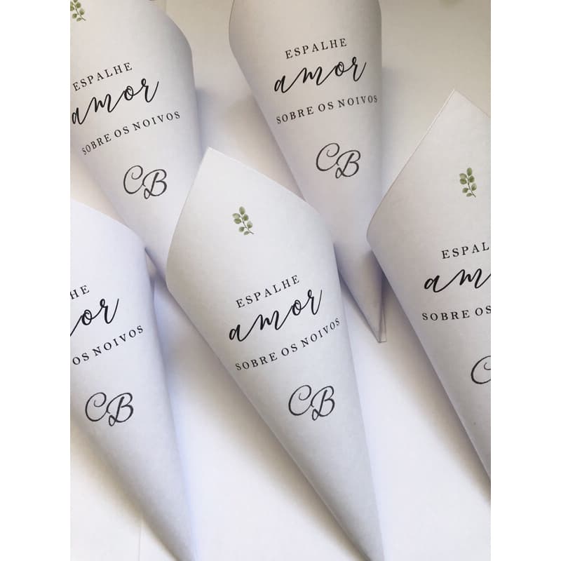 conjunto Cone de pétalas personalizado  / Saída dos noivos