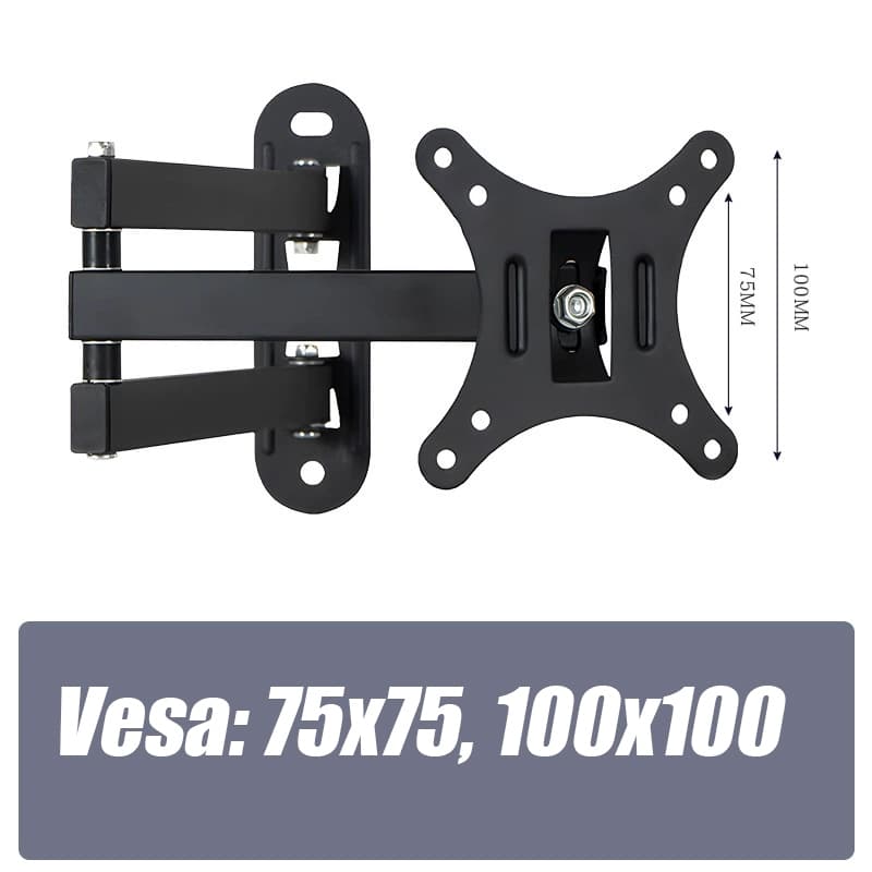 Suporte Tv Tri Articulado Lcd Led Plasma 10 A 26 Pol Para Parede VESA 75x75mm/100x100mm