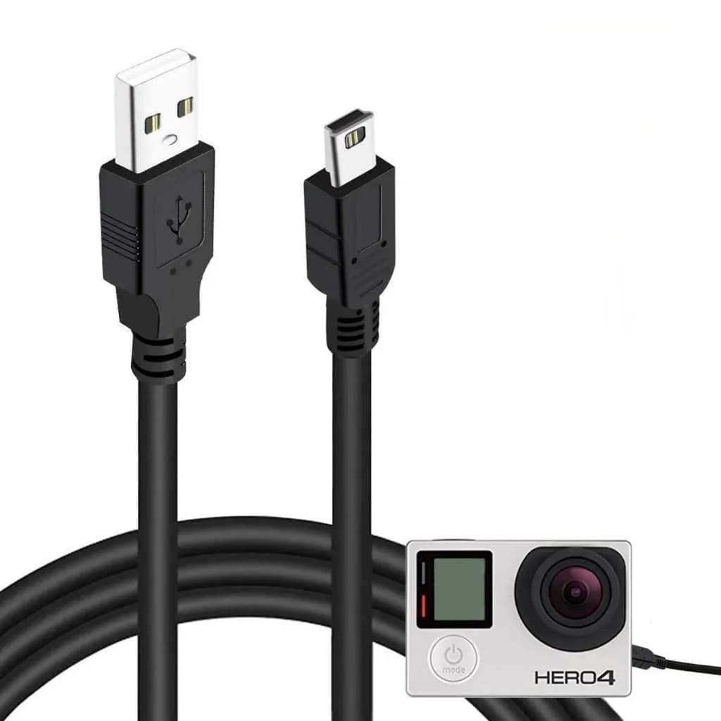 Cabo Mini-USB Carregamento e Transferência Dados para GoPro 3 à 4