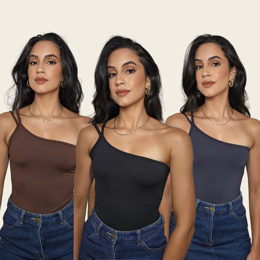 Regata Um Ombro Só Feminina Blusa Tomara que Caia Top Tube Suplex Blusinha Moda Y2k Gringa Alcinha