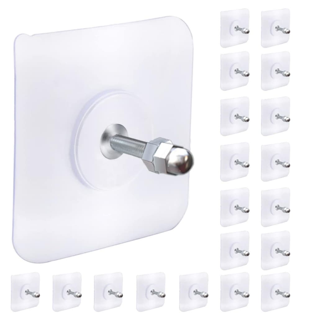 Kit 20 Peças Ganchos De Parede Adesivos Parafuso Pendurar