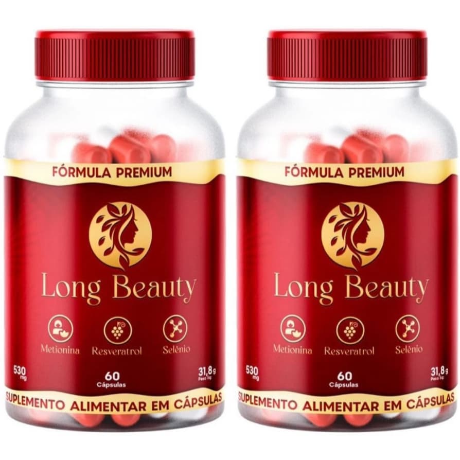 2x Cápsulas de Cabelo Long Beauty Original - 120 cápsulas 2 Meses de Tratamento