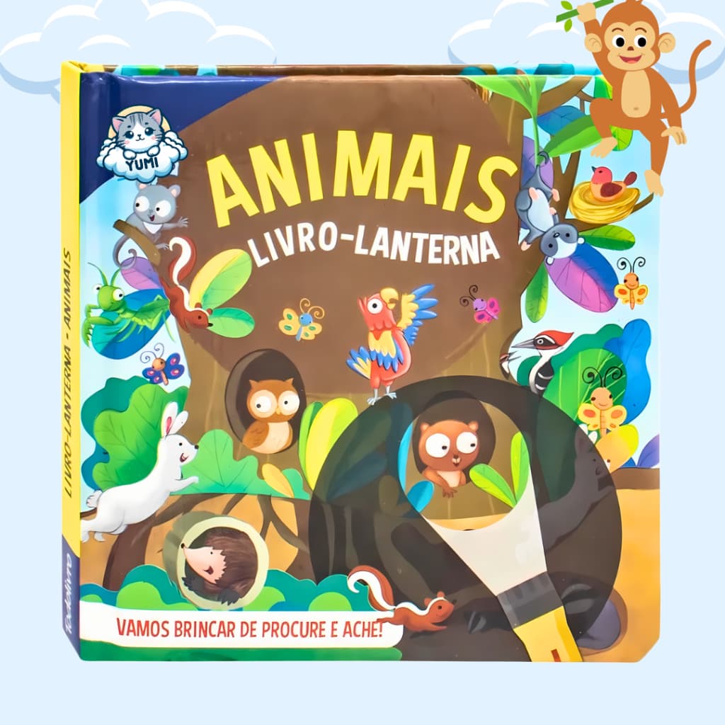 Livro-lanterna Infantil Animais Livro Mágico Educativo Interativo Premium Colecionável