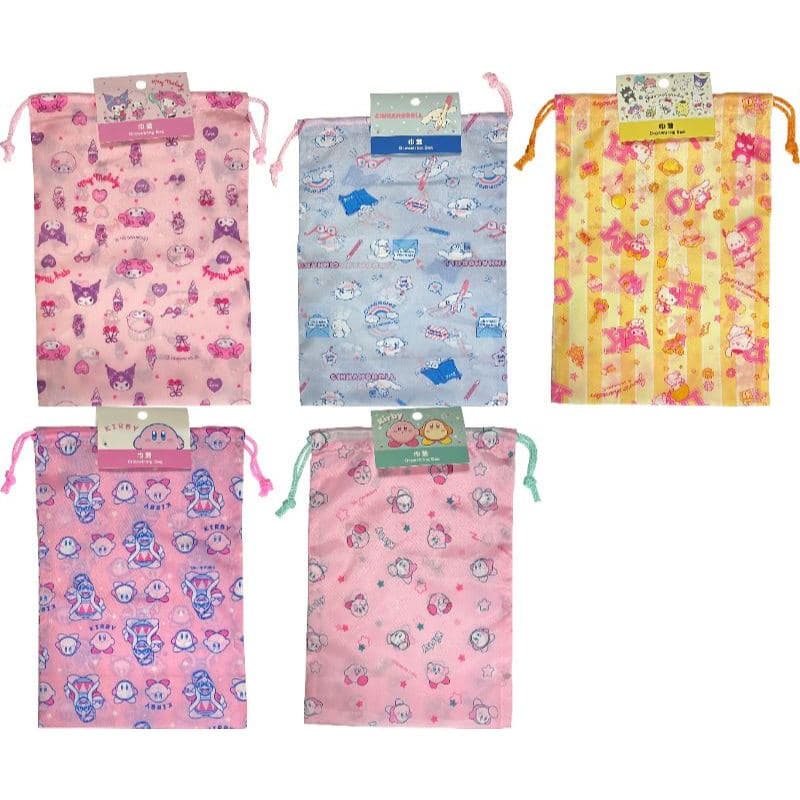 【Direct from Japan】Sanrio, Japan Anime Purse Drawstring Bag Storage Bag Polyester 21 × 31 × 10 cm (My Melody & Kuromi, Cinnamoroll, Sanrio Characters, Kirby of the Stars)