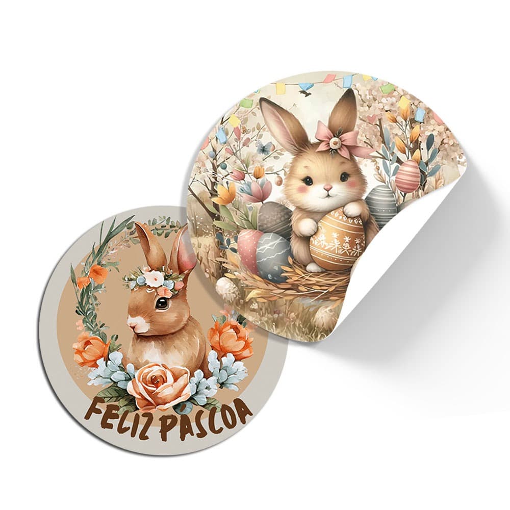 60, 120 ou 180 Adesivo tags etiquetas sacola mimo ovos chocolate coelho coelhinho pascoa bombom