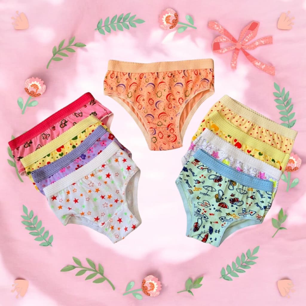 Kit com 5/10 Calcinha Infantil De Criança Para Menina bebê Forro 100% Algodão