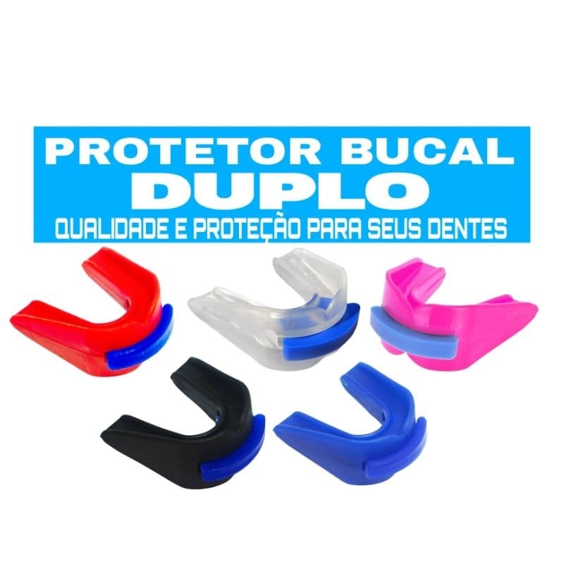 Protetor de Boca DUPLO Moldável MUAY THAI, MMA, KARATE, JIU JITSU, KICKBOXING, BOXE, KRAV MAGA