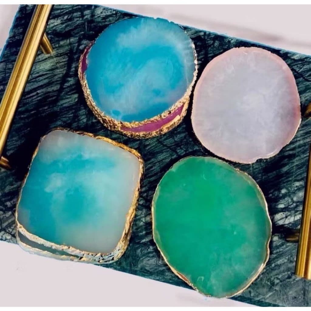 Pedras de Resina Ágata para Fotografia Paleta de Pintura de Unhas Artísticas