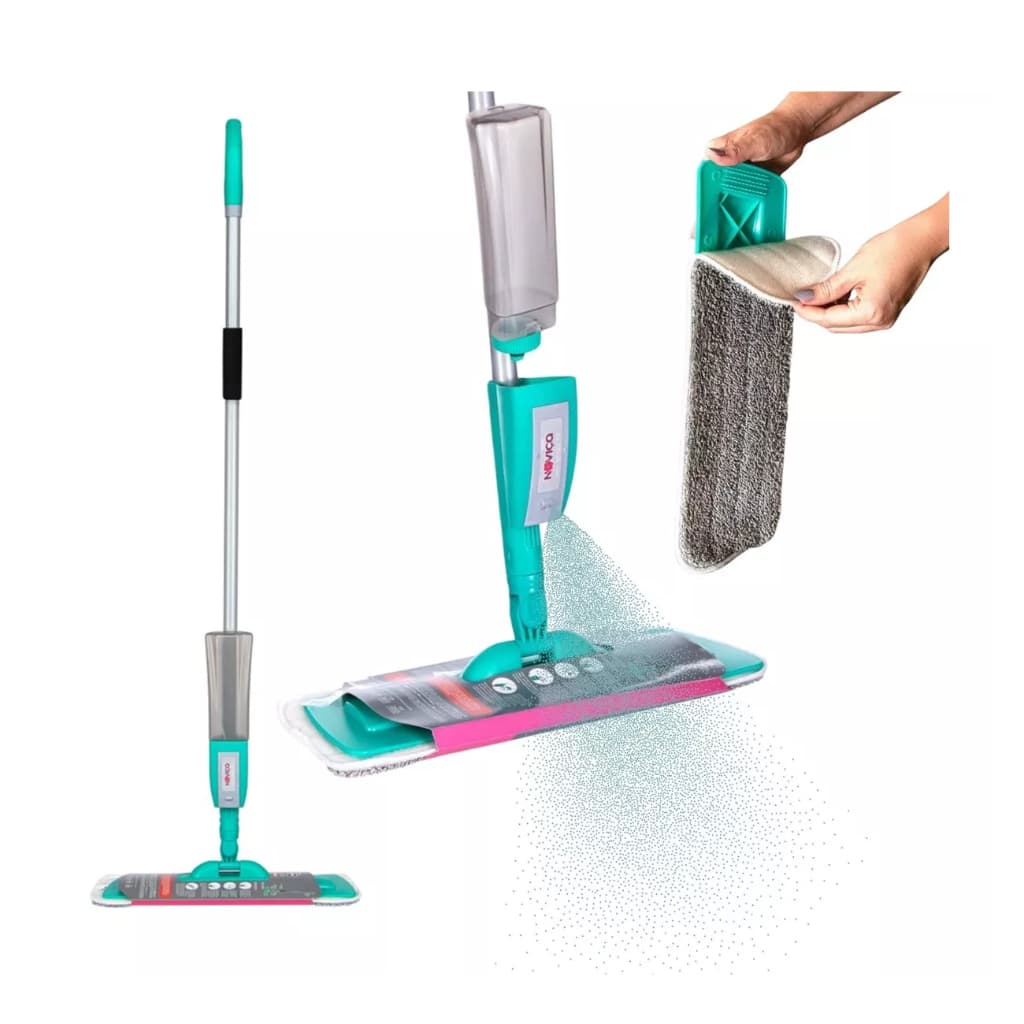 Mop Noviça Spray com reservatório e base em microfibra de 40cm - Limpeza Rápida Prática e Eficiente