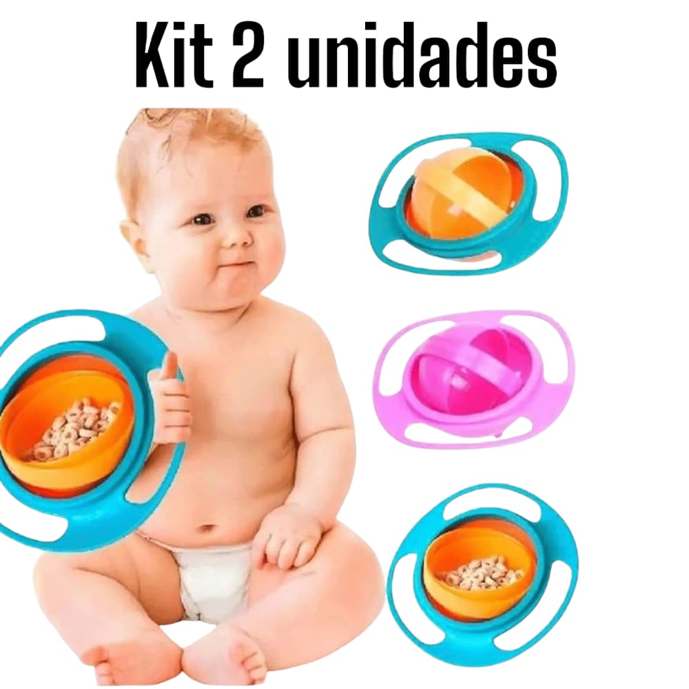 Kit 2 Prato Mágico Giro Bowl Azul ou Rosa Envio Imediato