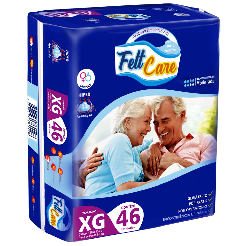 Fralda Descartável Geriátrica Adulto Felt Care XG Direto da Fábrica Revenda Barato