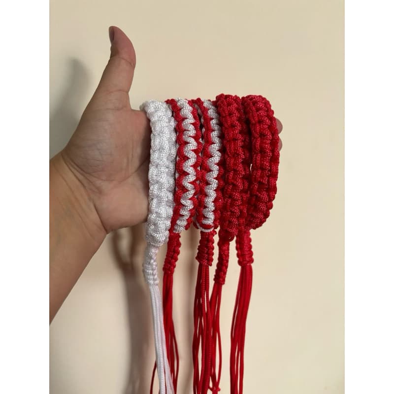 Prajied Kruang Muay Thai Graduação Adulto Com Regulagem 100% Fio Náutico Tailandês Preto Branco Vermelho Azul