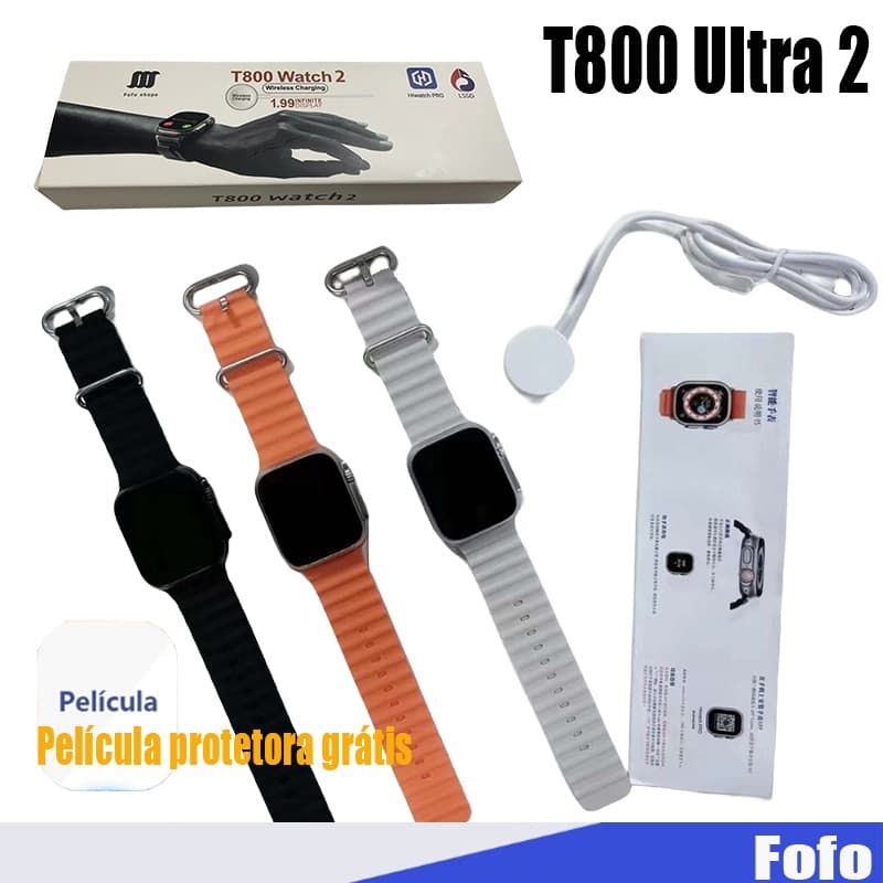 Smartwatch T800 Ultra 2 IWO 16 Watch Série 8 Bluetooth Rastreador De Chamadas Impermeável
