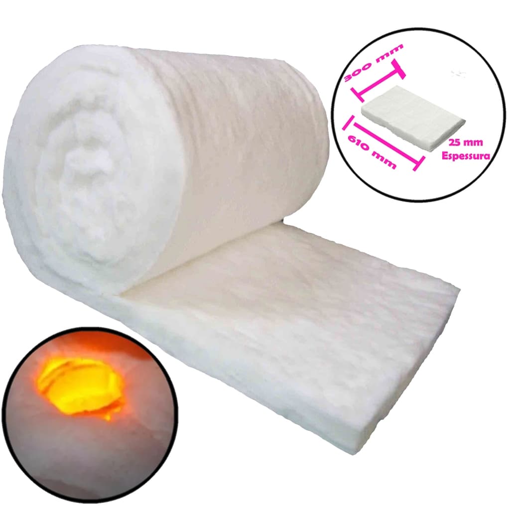 Manta Fibra Cerâmica p/ Mini Forja Cutelaria Temp 1260ºc 610X300X25