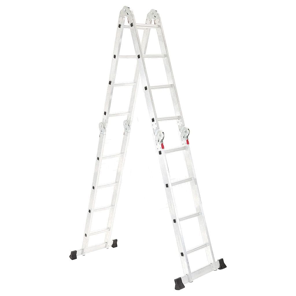 Escada Articulada de Alumínio 4x4 Multifuncional 16 Degraus e Altura de 4,24 Metros