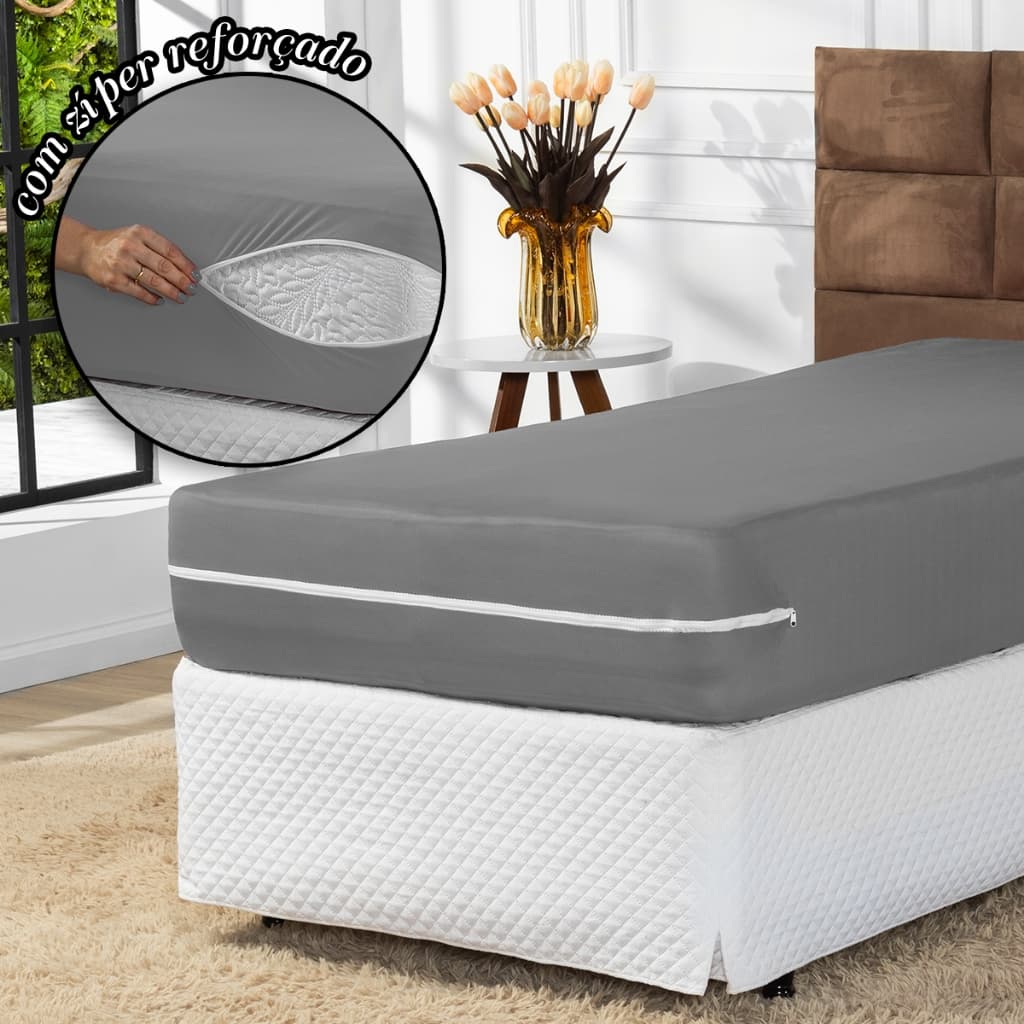 Capa De Colchão Malha Gel Com Zíper Solteiro, Casal, Queen e King  Cores Variadas