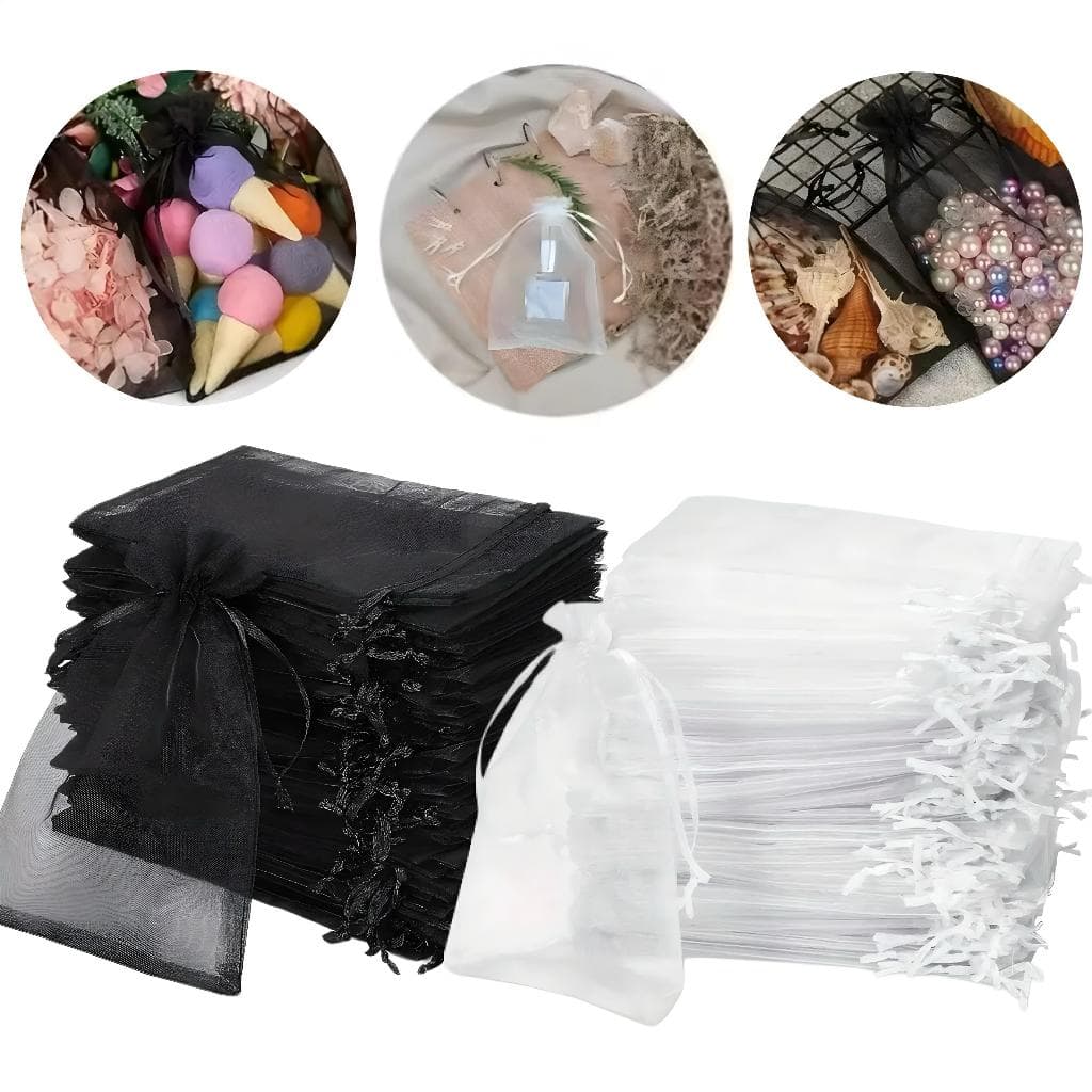 Kit 10/25/50/100 Saquinho Organza Saco Para Lembrancinhas Casamento Decoração Presente Aniversário