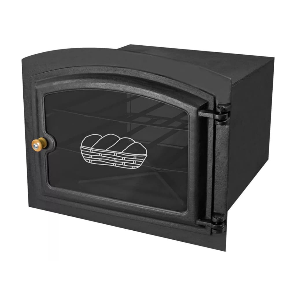 Forno Abaulado Caixote Aço  0,90mm Frente Em Ferro Fundido Com Porta Vidro