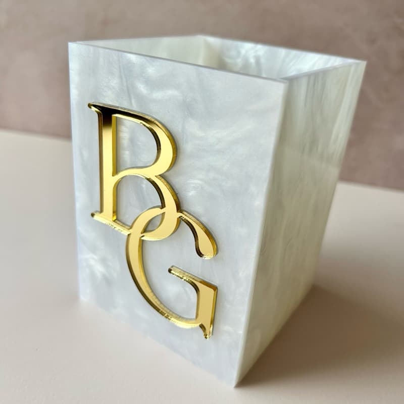 Organizador PORTA CANETAS/PINCÉIS Personalizado madreperola maquiagem escritorio organizador luxo