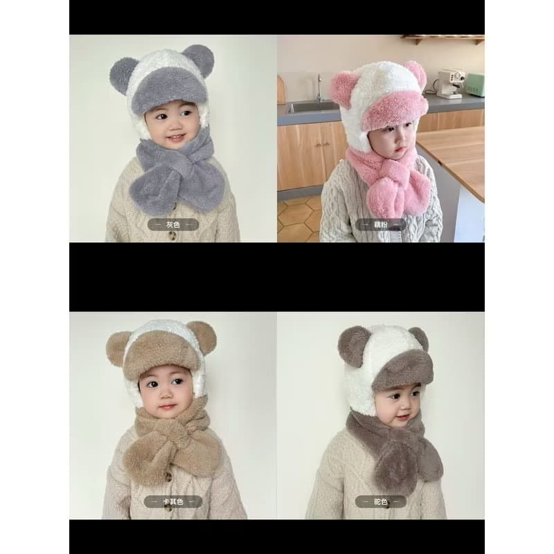 Touca MXZ-01 infantil cachecol conjunto quente para inverno
