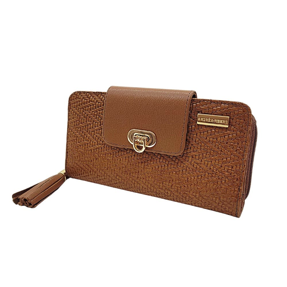 Carteira Feminina Couro Legítimo Lançamento Multicolor Completa New Glamour Blogueira