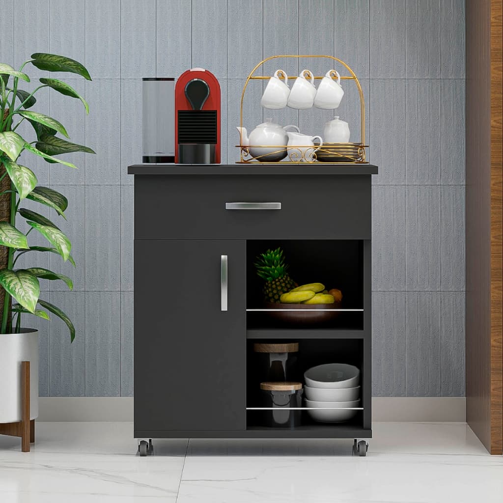 Balcão Mulituso cozinha com Rodinhas Organizador 1 Gaveta 1 Porta Fruteira Móveis Bonatto