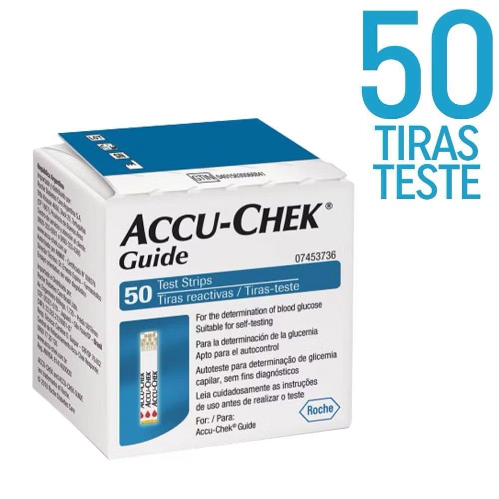 TIRAS MEDIDOR GLICEMIA  ACCU CHEK GUIDE 50 UNIDADES