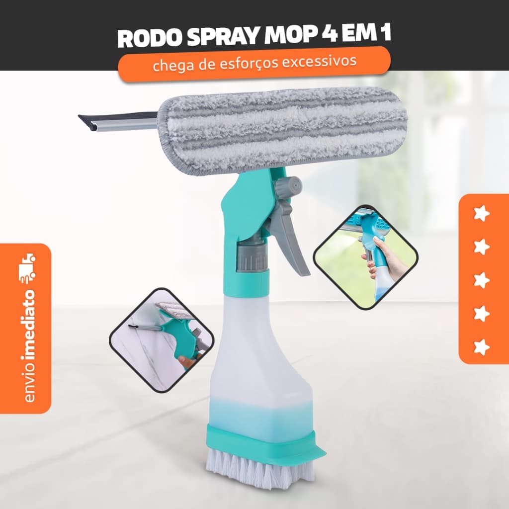 Rodo Spray Mop 4 Em1 Limpa Vidro Multiuso 250ml Vidro Janela - Bhz Store
