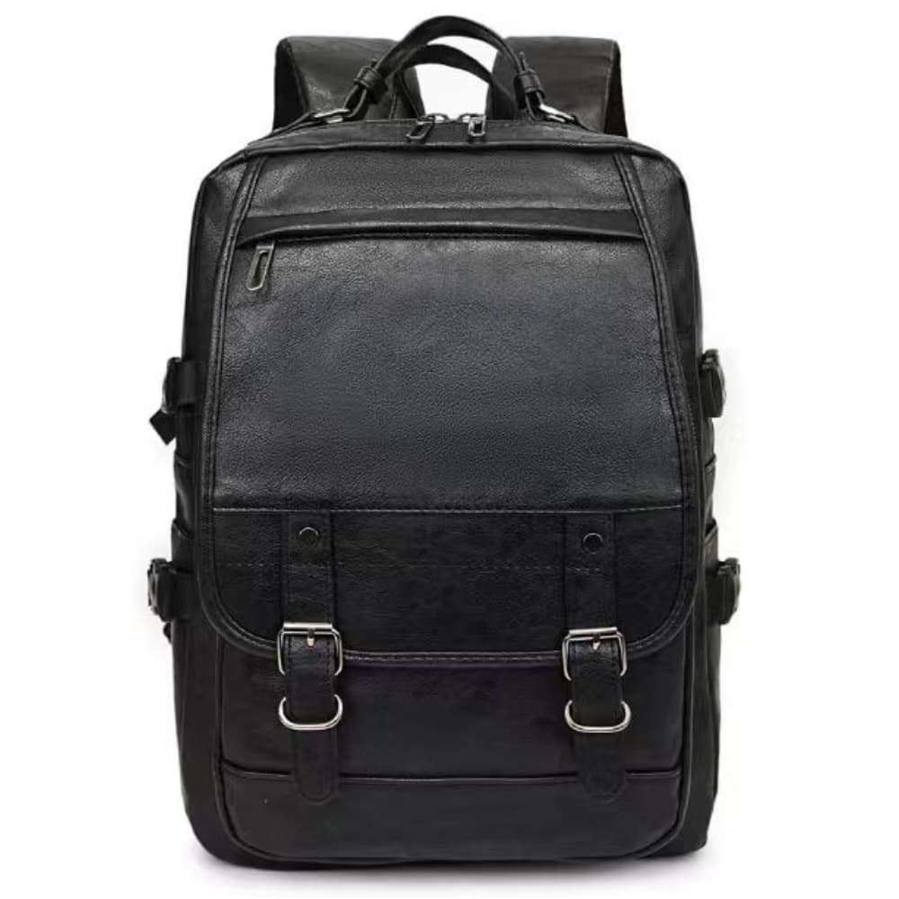 Mochila De Couro PU Masculina Impermeável Vintage 9060