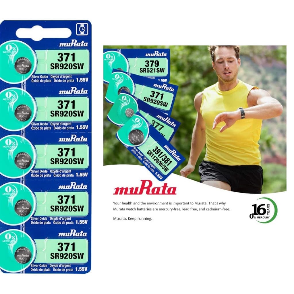 05 Bateria Relógio de pulso 371 SR920SW Murata 01 Cartela 5 un