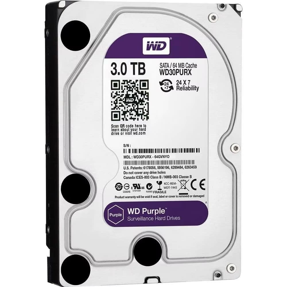 HD Disco Rígido CFTV Western Digital Wd Purple Wd30purx 3tb Púrpura
