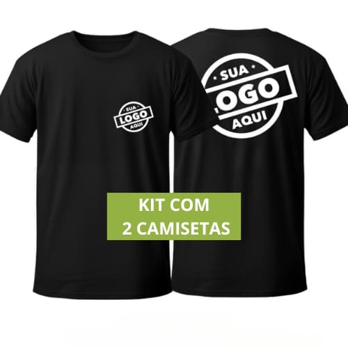 KIT 2 Camisetas Personalizadas Uniforme Com Sua Logo - 100% Algodão Premium