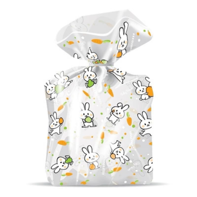 50 Saco Poli Plástico Transparente Decorado Estampado Páscoa Coelhinho Cenoura Lembrancinha
