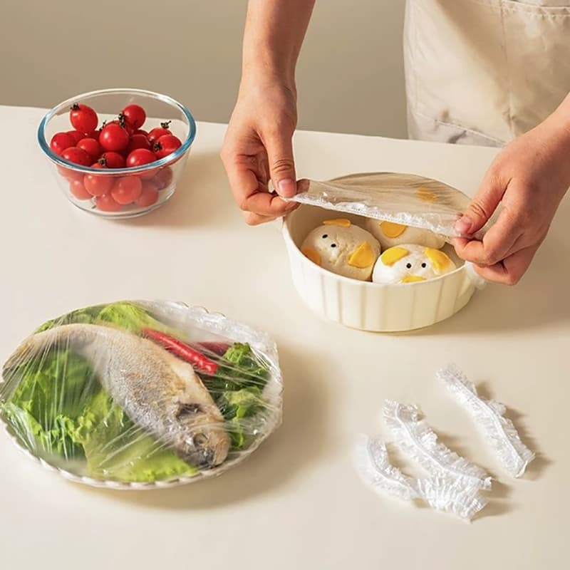 1/2/3/4 Pac Tampa De Plástico Descartável Para Alimento