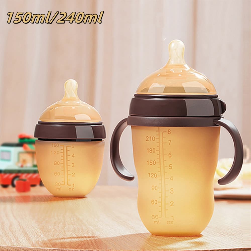 Mamadeira Anti-cólica 150ml/240ml | Silicone Grau Alimentício + Resistente a -20°C~120°C | 0-36 Meses