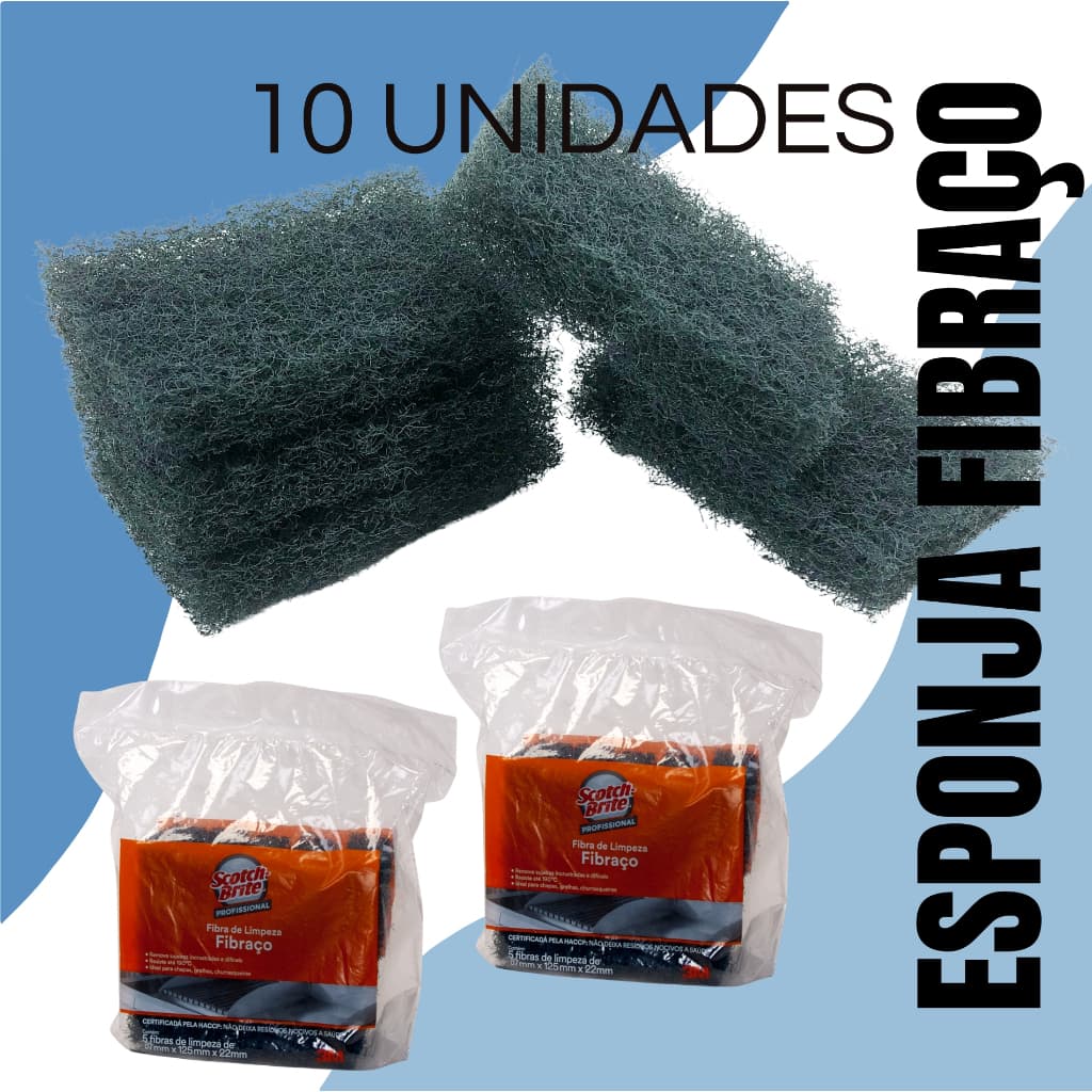10 UNID DE FIBRAÇO SCOTCH BRITE , LIMPEZAS DE GRELHAS, CHAPAS, FORNOS, PANELÕES
