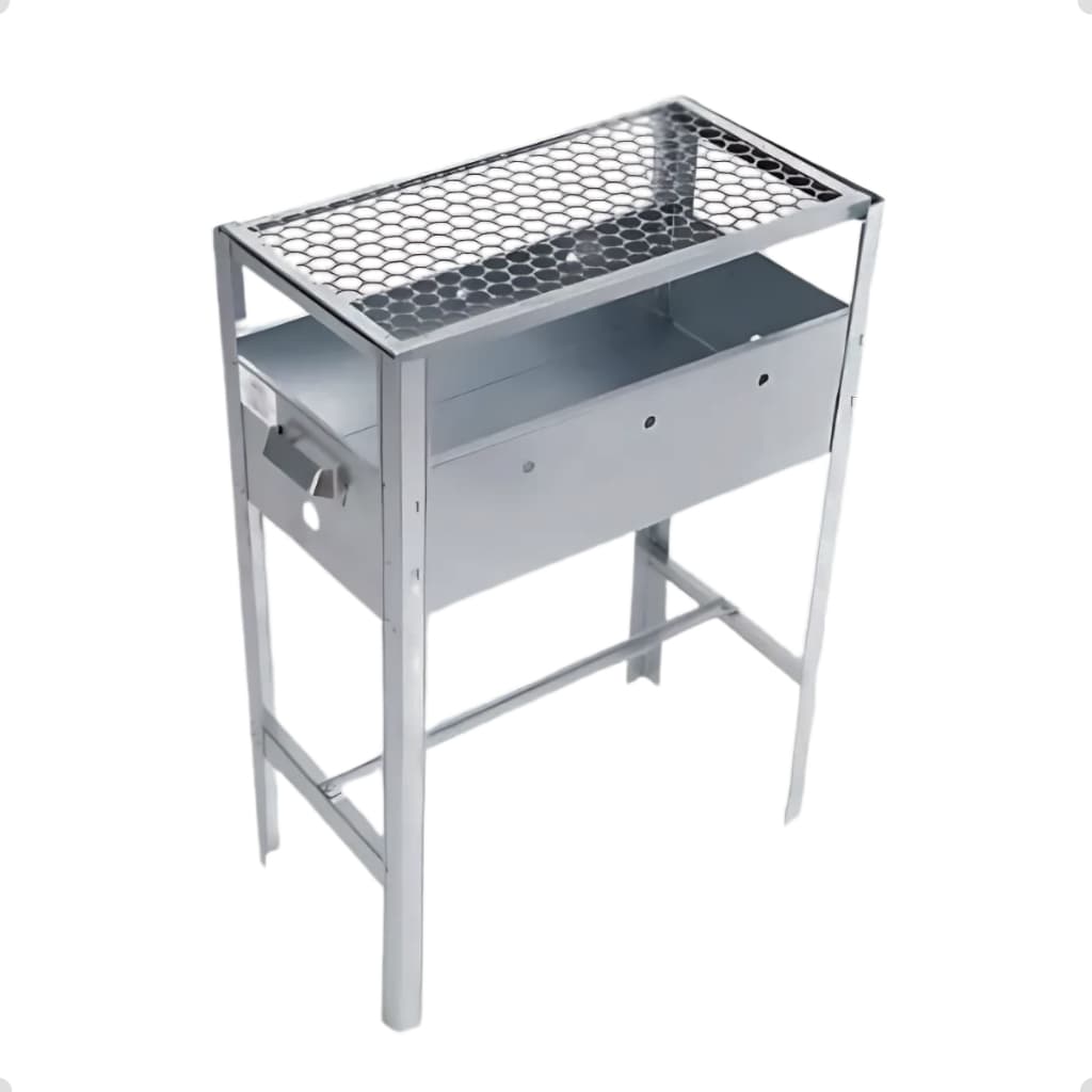 Churrasqueira Portátil Galvanizada a Carvão – Compacta para Camping, Varanda e Reuniões