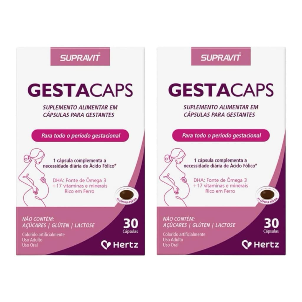 Combo 2 caixas Gestacaps 30 Cápsulas - Vitaminas Para Gestantes