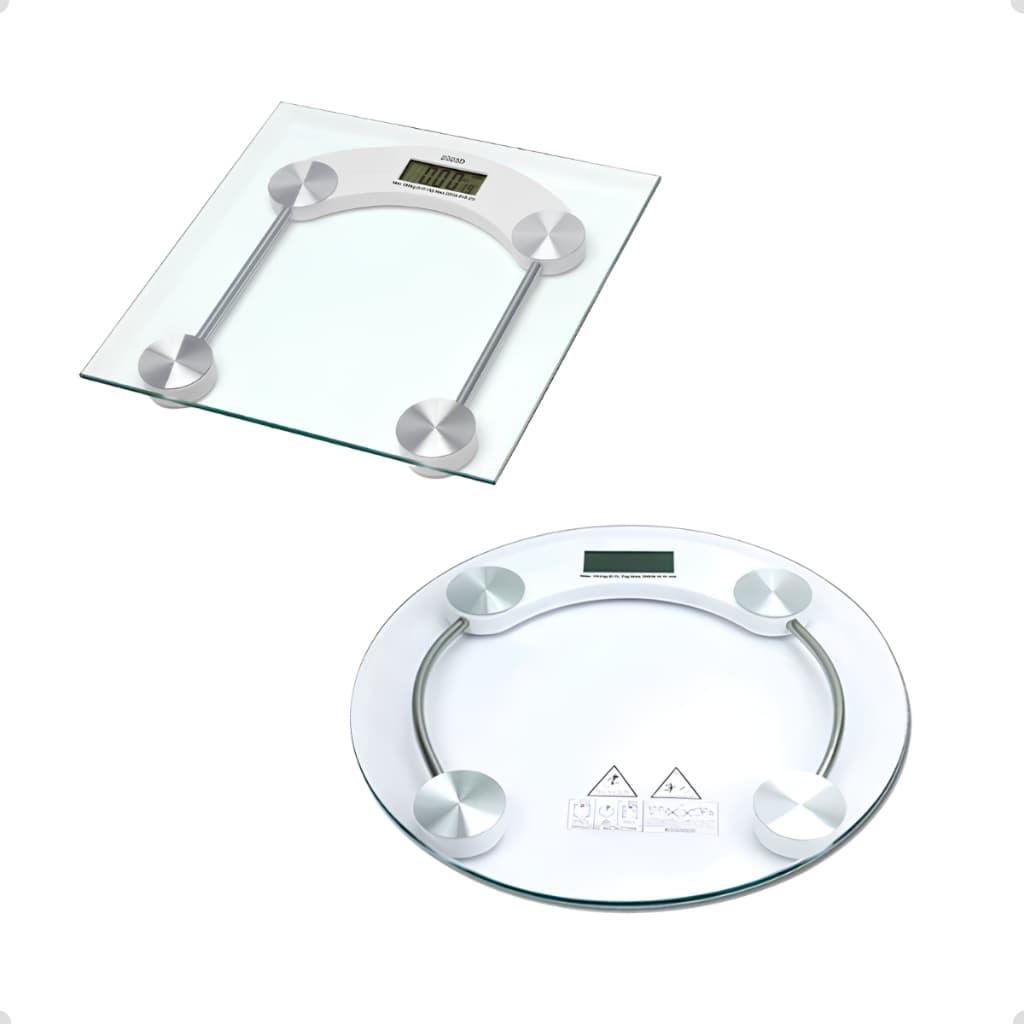Balança Corporal Redonda Digital 180kg Vidro Temperado Saudável