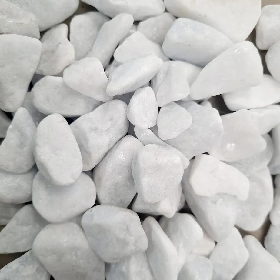 Pedra Dolomita Branca de Seixo Para Decoração de Vasos e Jardins 950g